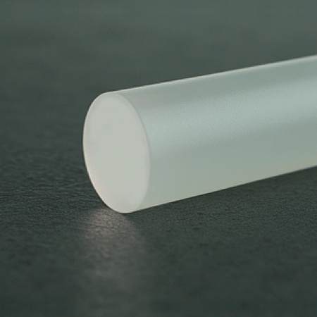 clear extruded acrylic rod with a frosted finish