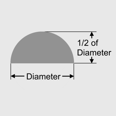 cross section dimensions of half round rod