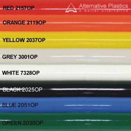 colour swatch for coloured acrylic round rod